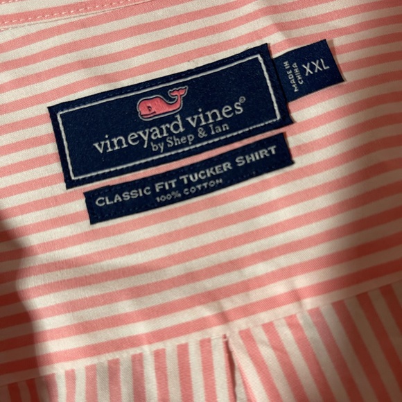 Vineyard Vines Classic Fit Tucker Shirt Mens XXL 2X pink striped Preppy - Picture 3 of 4